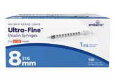 Embecta (formerly BD) Insulin Syringes 1cc (1 mL) x 31G x 5/16" (Box of 100)