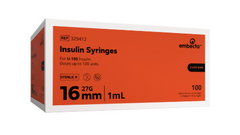 Embecta (formerly BD) Insulin Syringes 1cc (1mL) x 27G x 5/8" (Box of 100)