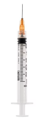 Exel 3mL Syringe and Needle Combination Luer Lock Tip 25G x ⅝" | 1 Box (100 Syringes)