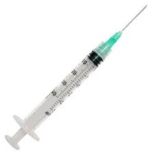 Exel 3ml (3cc) Syringe/Needle Combination Luer Lock Tip 21G x 1" (Box of 100)