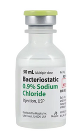 Bacteriostatic 0.9% Sodium Chloride Injection, USP (30 mL bottle)
