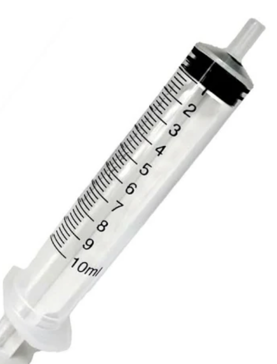 A Nipro 10cc (10ml) 27G x 1/2" Luer-Lock Syringe and Hypodermic Needle Combo (25 pack) with a luer lock on a white background.