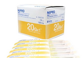 Nipro 3cc (3ml) 20G x 1" Luer-Lock Syringe & Hypodermic Needle Combo (50 pack) in a box.