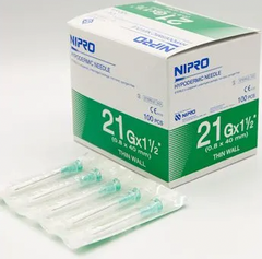 3cc (3ml) 21G x 1 1/2" Luer-Lock Syringe & Hypodermic Needle Combo (50 pack)