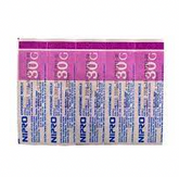 A pack of pink and white pills on a white background, accompanied by Nipro 3cc (3ml) 30G x 1/2" Luer-Lock Syringe with Hypodermic Needle Combo (50 pack) hypodermic needles and luer lock syringes.