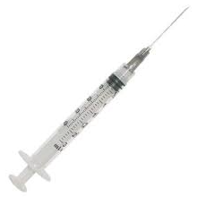 Exel 3ml (3cc) Syringe/Needle Combination Luer Lock Tip 22G x 1" (Box of 100)