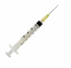 Exel 3ml (3cc) Syringe/Needle Combination Luer-Slip Tip 20G x 1" (Box of 100)