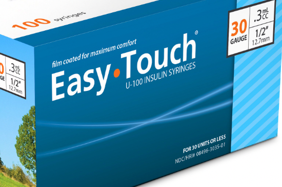 EasyTouch Insulin Syringes 0.3cc (0.3ml) x 30G x 1/2" - 5 bags (50 SYRINGES)