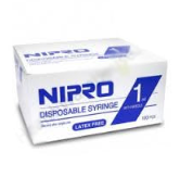 The 1cc (1ml) Luer-Lock Syringe - NO NEEDLE (50 pack) by Nipro is a sterile and high-quality product.