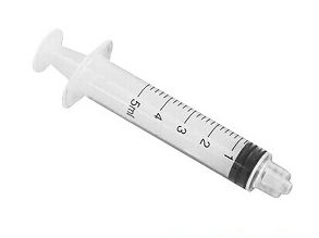 A Nipro 5cc (5ml) 18G x 1" Luer-Lock Syringe & Hypodermic Needle Combo (50 pack), also known as a hypodermic needle.