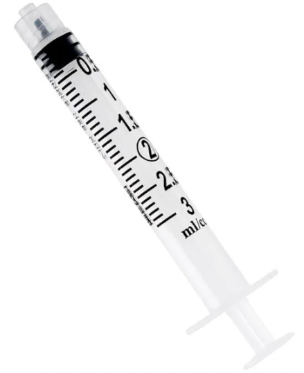 Exel 3cc (3ml) Luer-Lock Syringe  (1 box/100 syringes)
