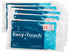 EasyTouch Insulin Syringes 0.5cc (0.5ml) x 30G X 1/2" - 5 bags (50 SYRINGES)