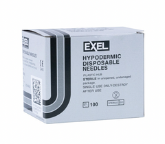 Exel Disposable Hypodermic Needles 22G x 1" (50 PACK)