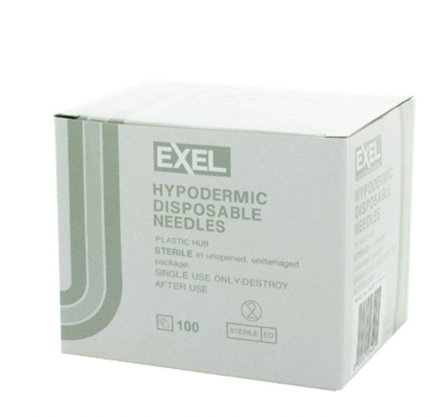 Exel Disposable Hypodermic Needles 27G x 1/2" (50 PACK)