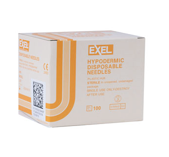 Exel Disposable Hypodermic Needles 25G x 1" (50 PACK)