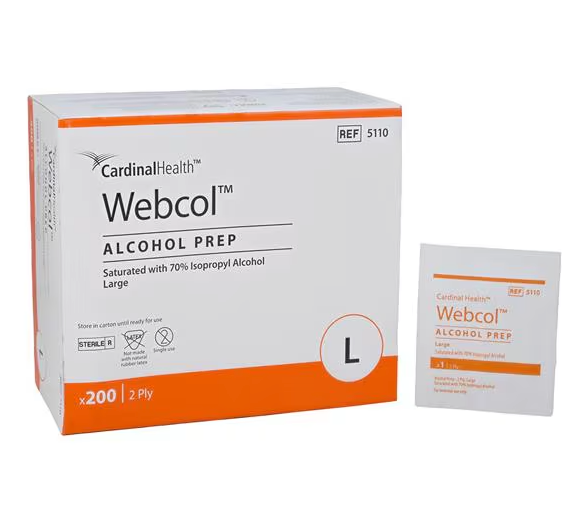 Webcol Alcohol Prep Pads - Large (BOX of 200)