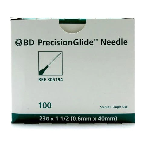 BD 23G x 1 1/2" PrecisionGlide Hypodermic Needle (50 pack)
