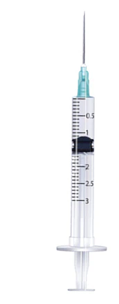 A Nipro 3cc (3ml) 23G x 1" Luer-Lock Syringe & Hypodermic Needle Combo (50 pack) on a white background.