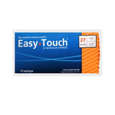 EasyTouch Insulin Syringes 0.5cc (0.5ml) x 27G x 1/2" - 1 bag (10 SYRINGES)