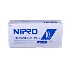 Nipro 10cc (10ml) Luer-Lock Syringe NO NEEDLE (25 Pack).